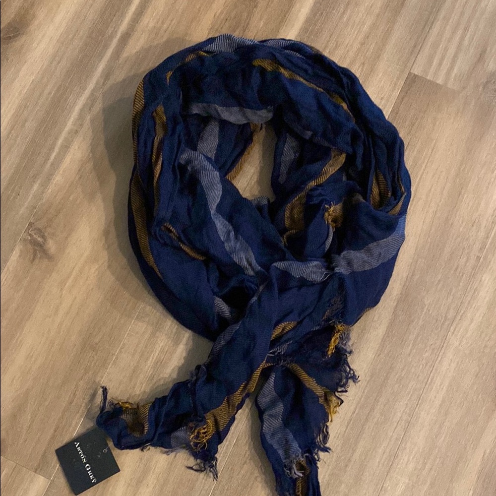 Navy and Brown Scarf